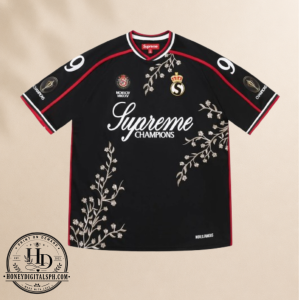 Supreme Floral Black Soccer Jersey 2 1 2